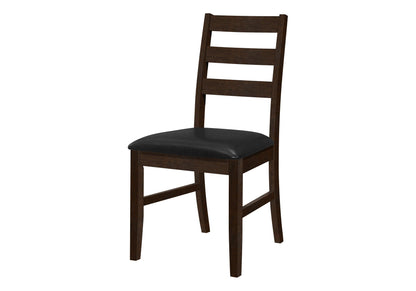 Transitional Upholstered Dining Chair Set of 2 with Solid Wood Legs - Black