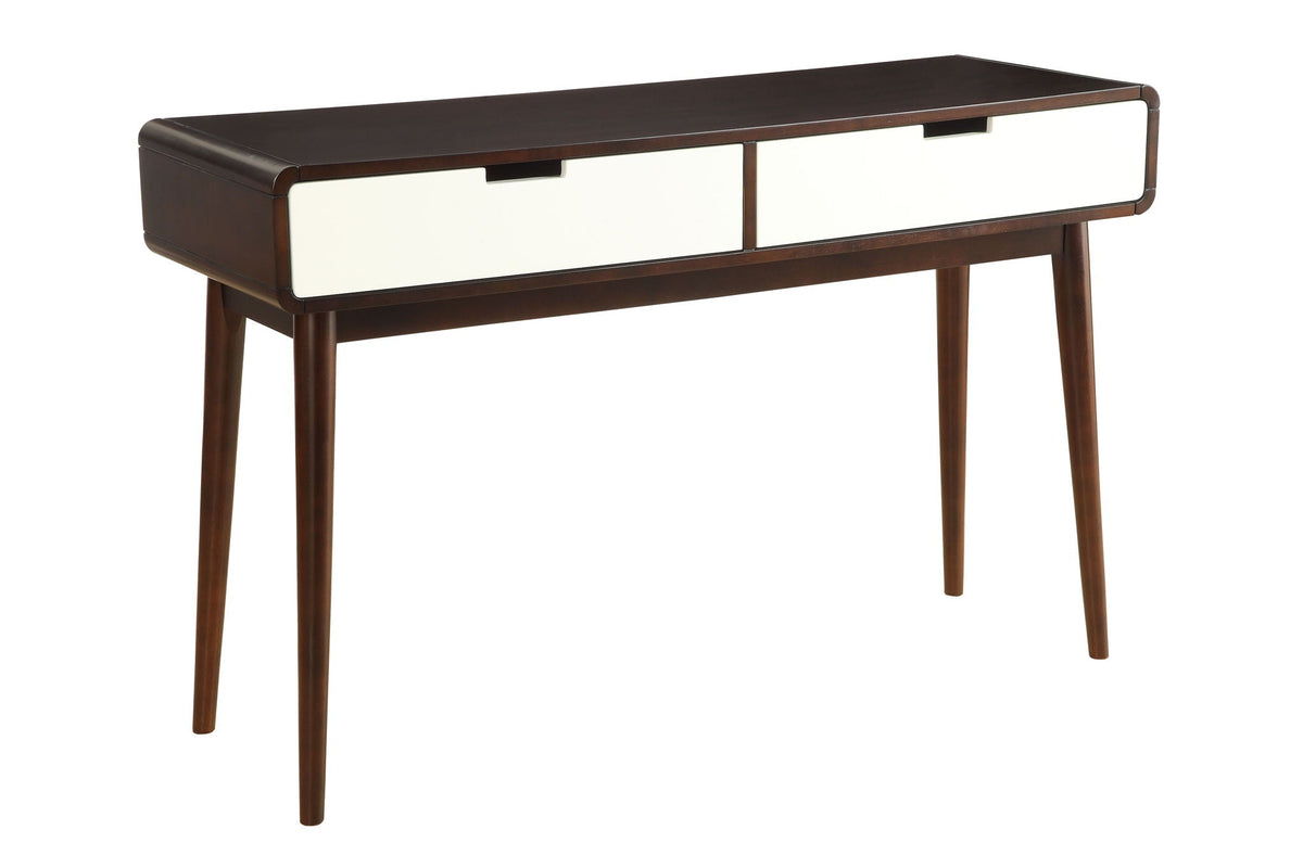 White Espresso Sofa Table with Storage Drawers - Christa