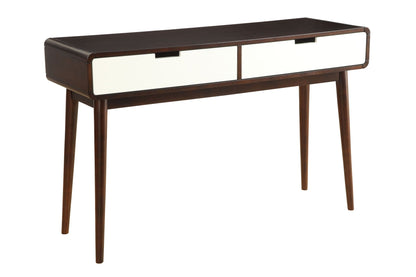 White Espresso Sofa Table with Storage Drawers - Christa