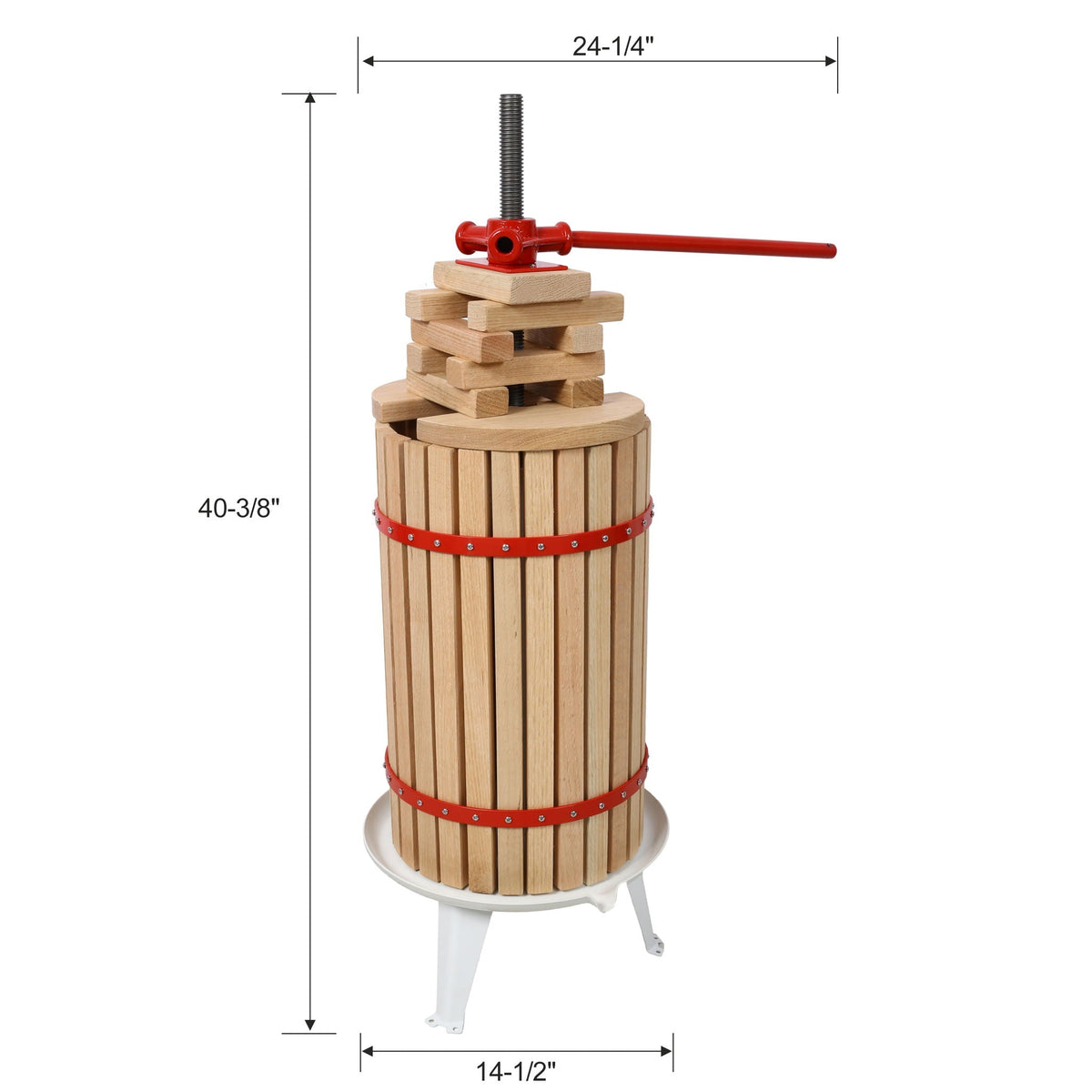 Fruit Wine Press Manual Juice Maker with Wide Plate - Light Brown
