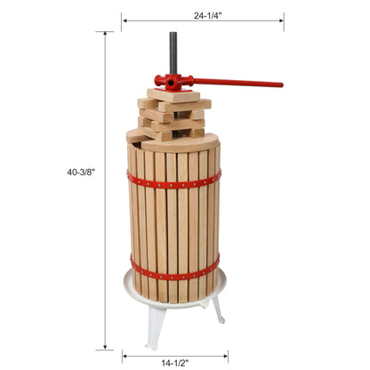 Fruit Wine Press Manual Juice Maker with Wide Plate - Light Brown