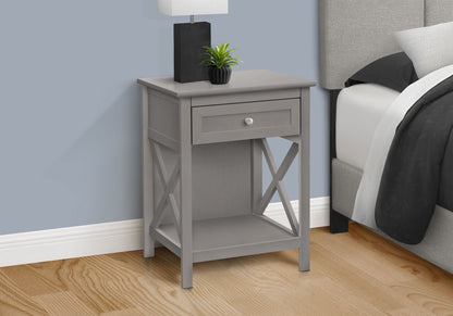 Accent End Table with Storage Drawer - Transitional Style - Black, White, or Dark Gray