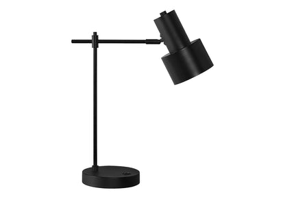 Modern Black Table Lamp with USB Port - Black
