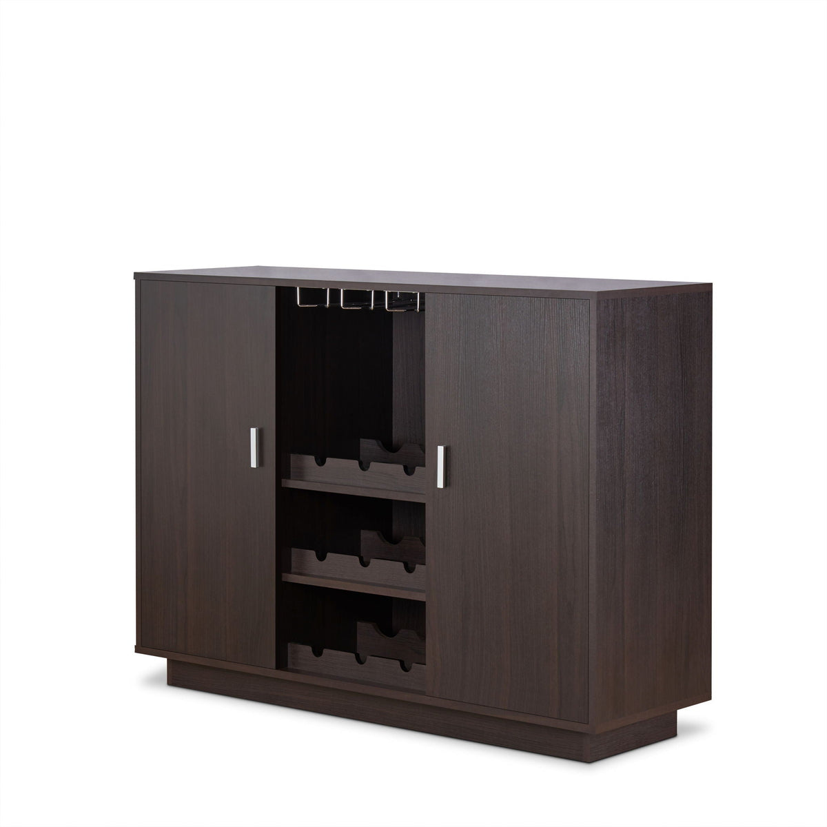 Hazen Wine Cabinet II with Stemware Rack - Espresso