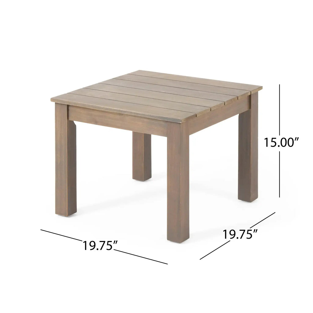 Halcyon Outdoor Side Table with Slat Design - Dark Gray or Dark Brown