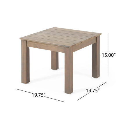 Halcyon Outdoor Side Table with Slat Design - Dark Gray or Dark Brown