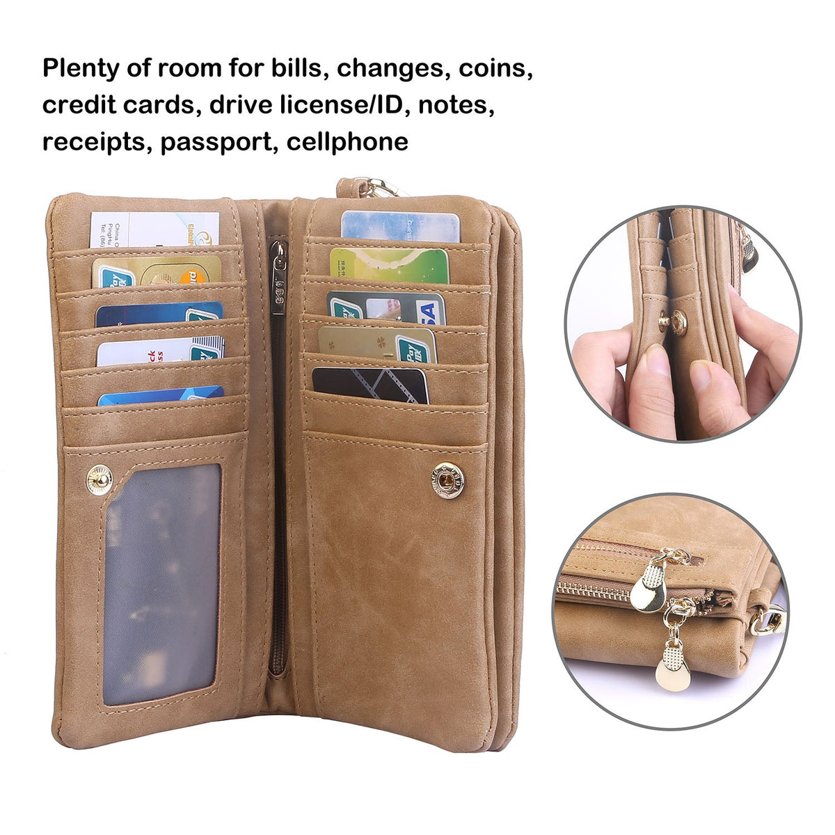 Luxury WomenÕs Leather Clutch Wallet Card Holder Phone Case Purse