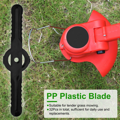 32Pcs Plastic Blades Replacement for Cordless Weed Trimmer