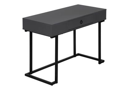Glossy Computer Desk with Storage Drawer - Dark Gray or White