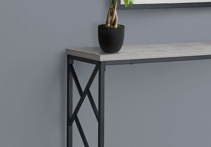 Modern Wood Look Console Table with Metal Frame - Dark Brown, Light Brown, or Dark Gray