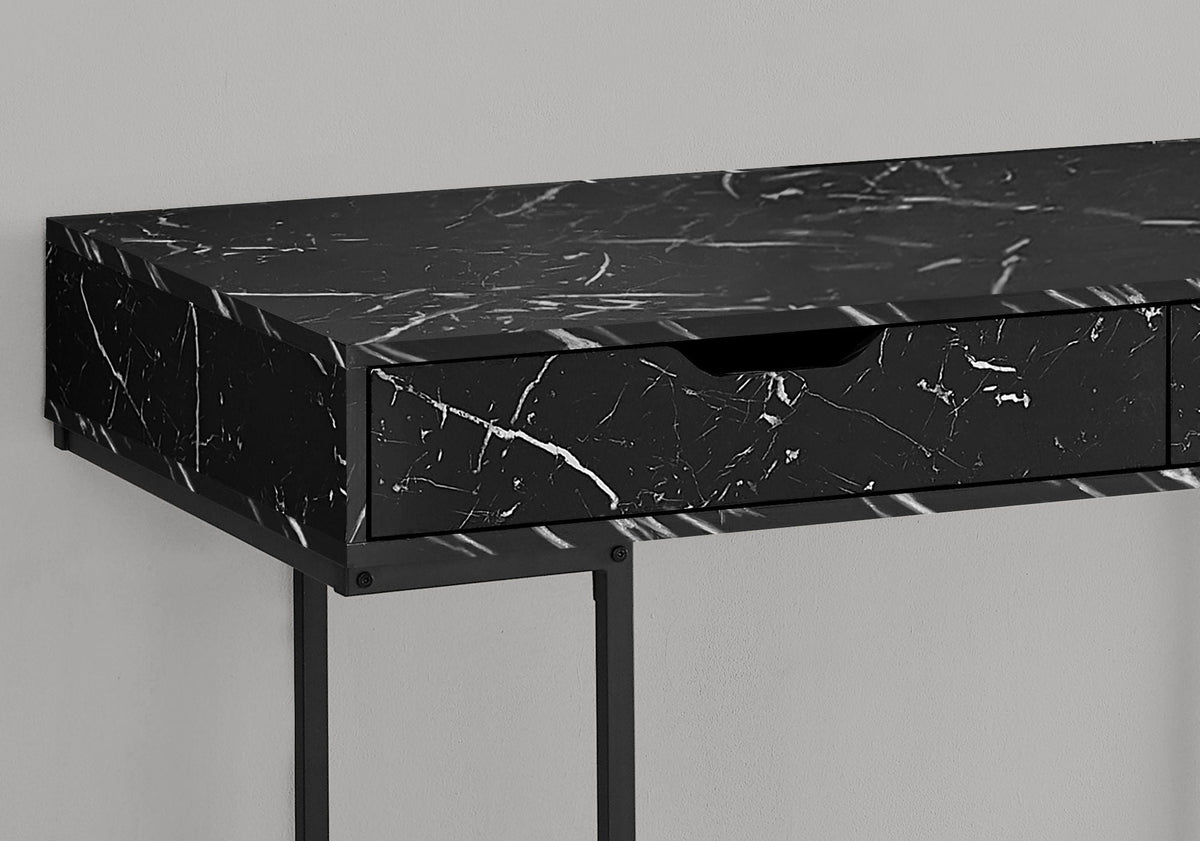 Marble Look Computer Desk with Storage Drawers - Light Brown, White, or Black