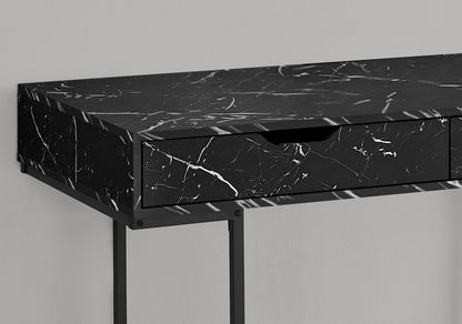 Marble Look Computer Desk with Storage Drawers - Light Brown, White, or Black