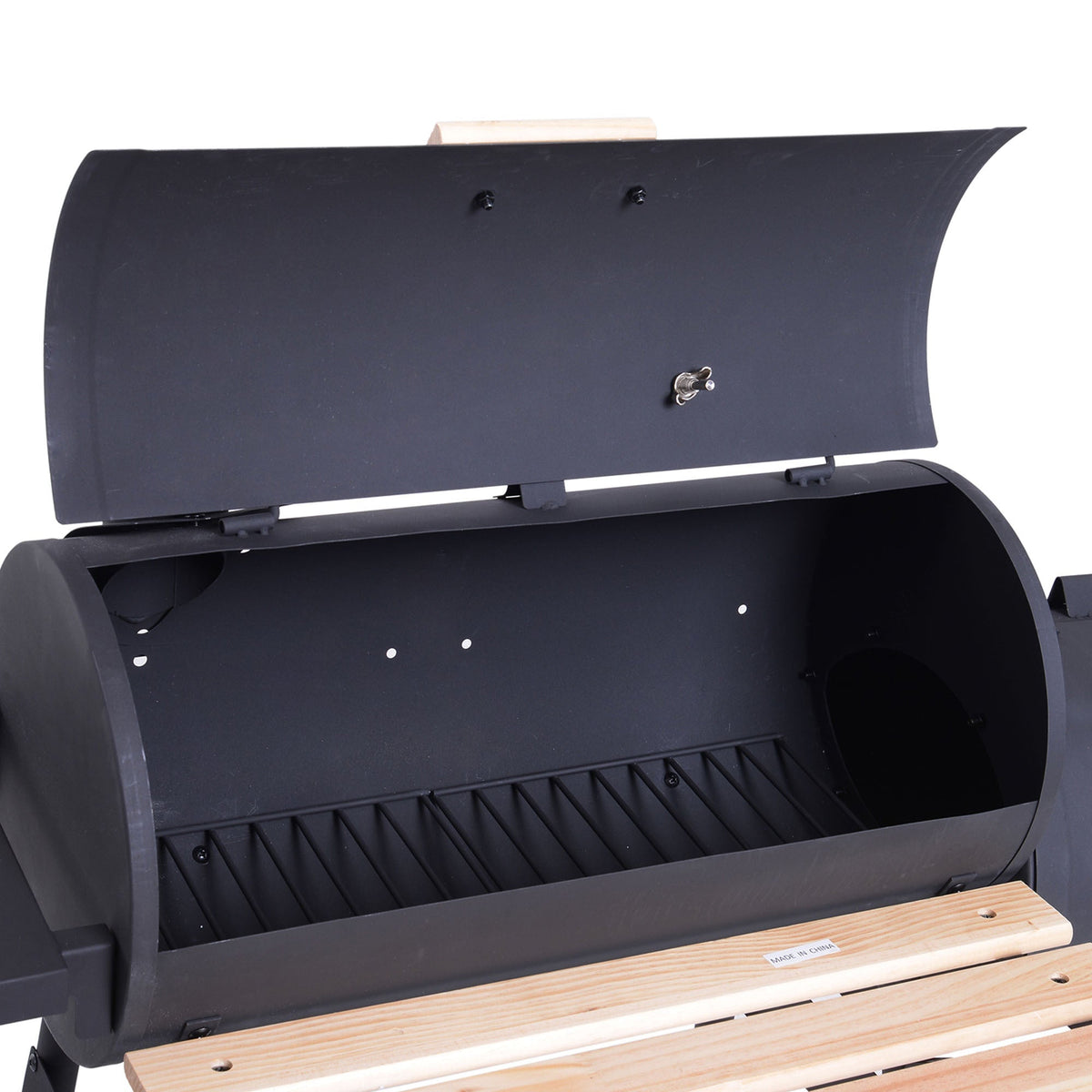 48" Steel Charcoal BBQ Grill and Offset Smoker Combo - Black