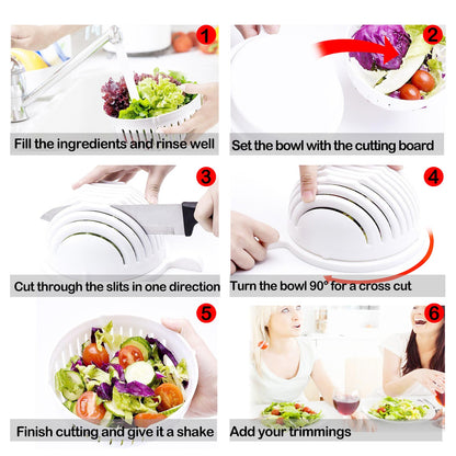 Fast Salad Maker Cutter Bowl