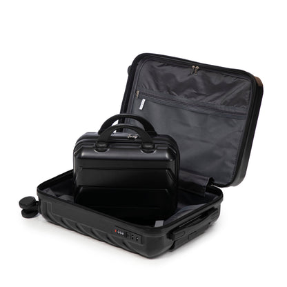 ABS Spinner Wheel Luggage Set with Combination Lock - Black