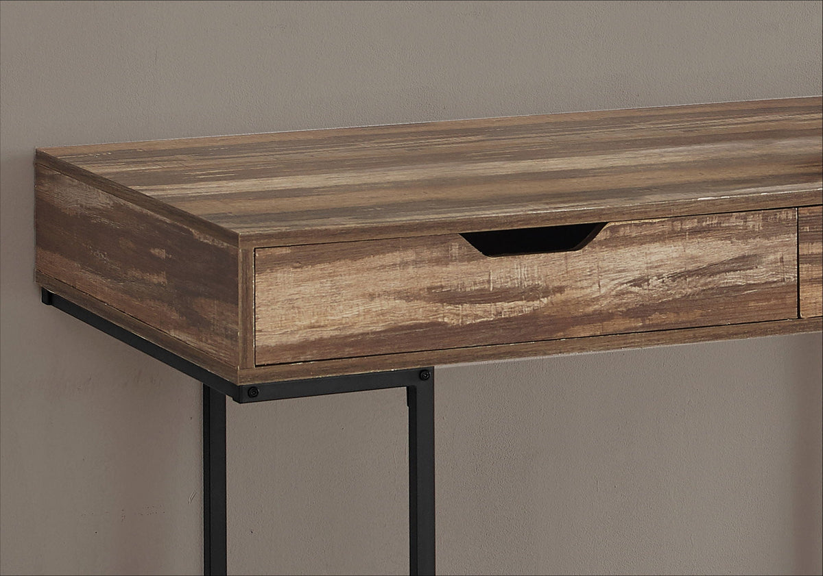 Contemporary Computer Desk with Storage Drawers - Stone-Look Finish