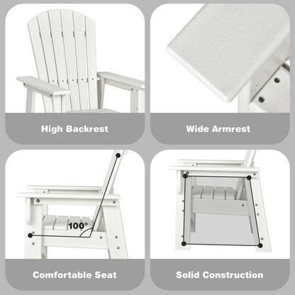 Patio Kids' Adirondack Chair with Ergonomic Backrest-White