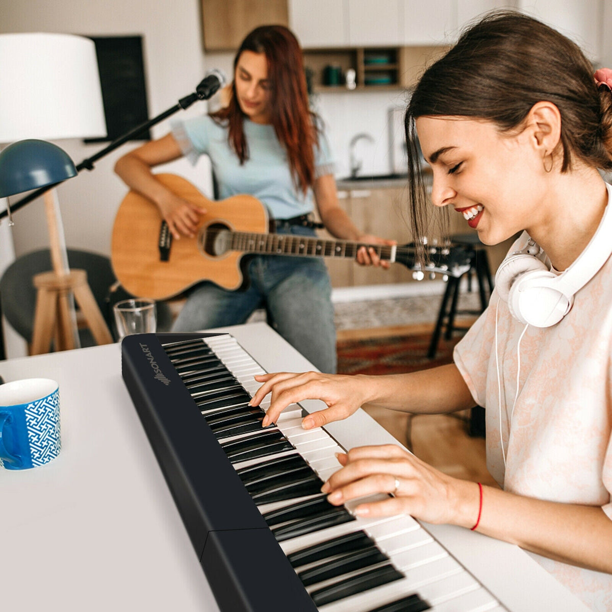 88-Key Foldable Digital Piano with MIDI and Wireless BT