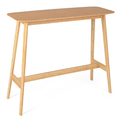 48 Inch Bamboo Bar Table High Top Console Dining Pub Table-Natural