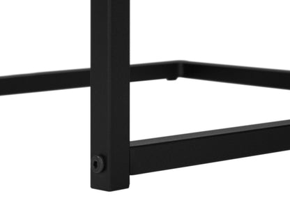 C-Shaped Accent Table with Metal Base - Versatile Wood-Look Top