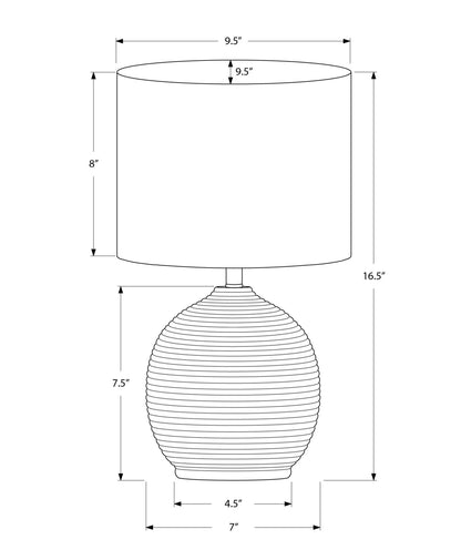 Contemporary Resin Table Lamp with Textured Beehive Base - Black