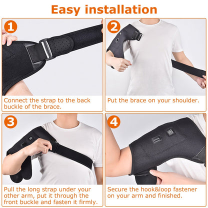 Heated Shoulder Brace Electric Heating Pad TherapyÊShoulder Heating Wrap Compression Sleeve for Shoulder Pain Muscle StiffnessÊBursitis Tendonitis
