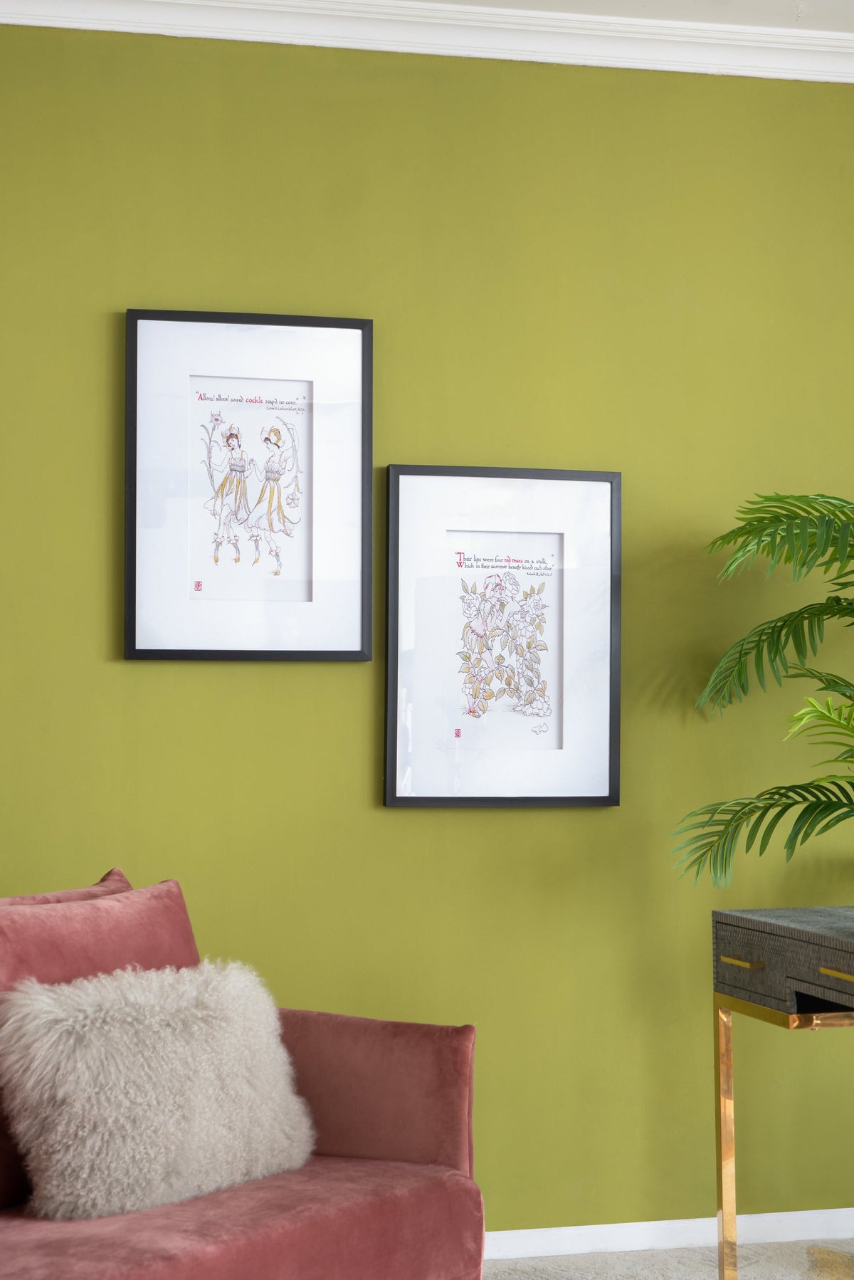 Multicolor Wall Art Set with Black Frames - Set of 2