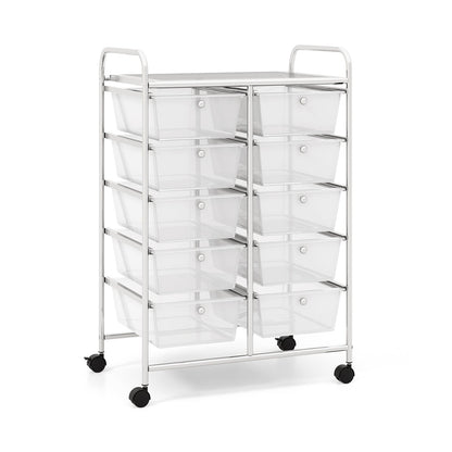 10-Drawer Rolling Storage Cart
