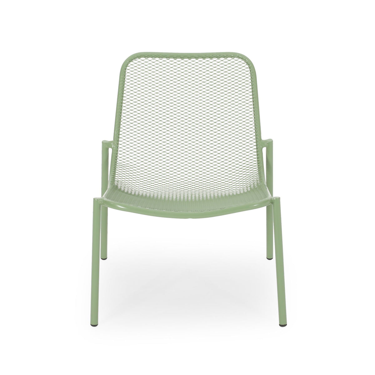 Outdoor Iron Chair with Mesh Design - Light Blue or Green