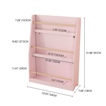 3 Tier Book Shelf with Compact Storage - Multiple Colors