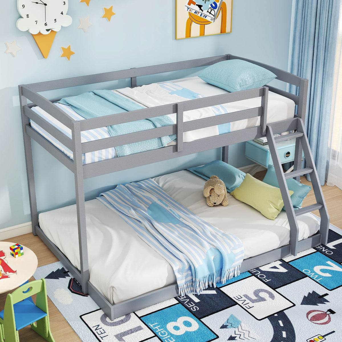 Twin Over Full Bunk Bed Low Floor Bunk Bed Frame