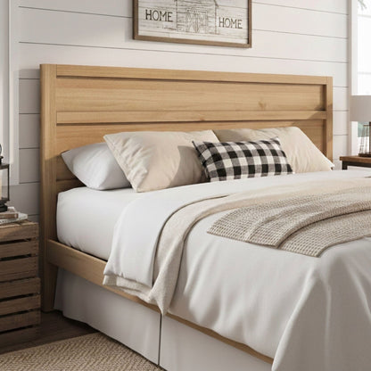 Light Brown Panel Headboard with Horizontal Slats - Maddox