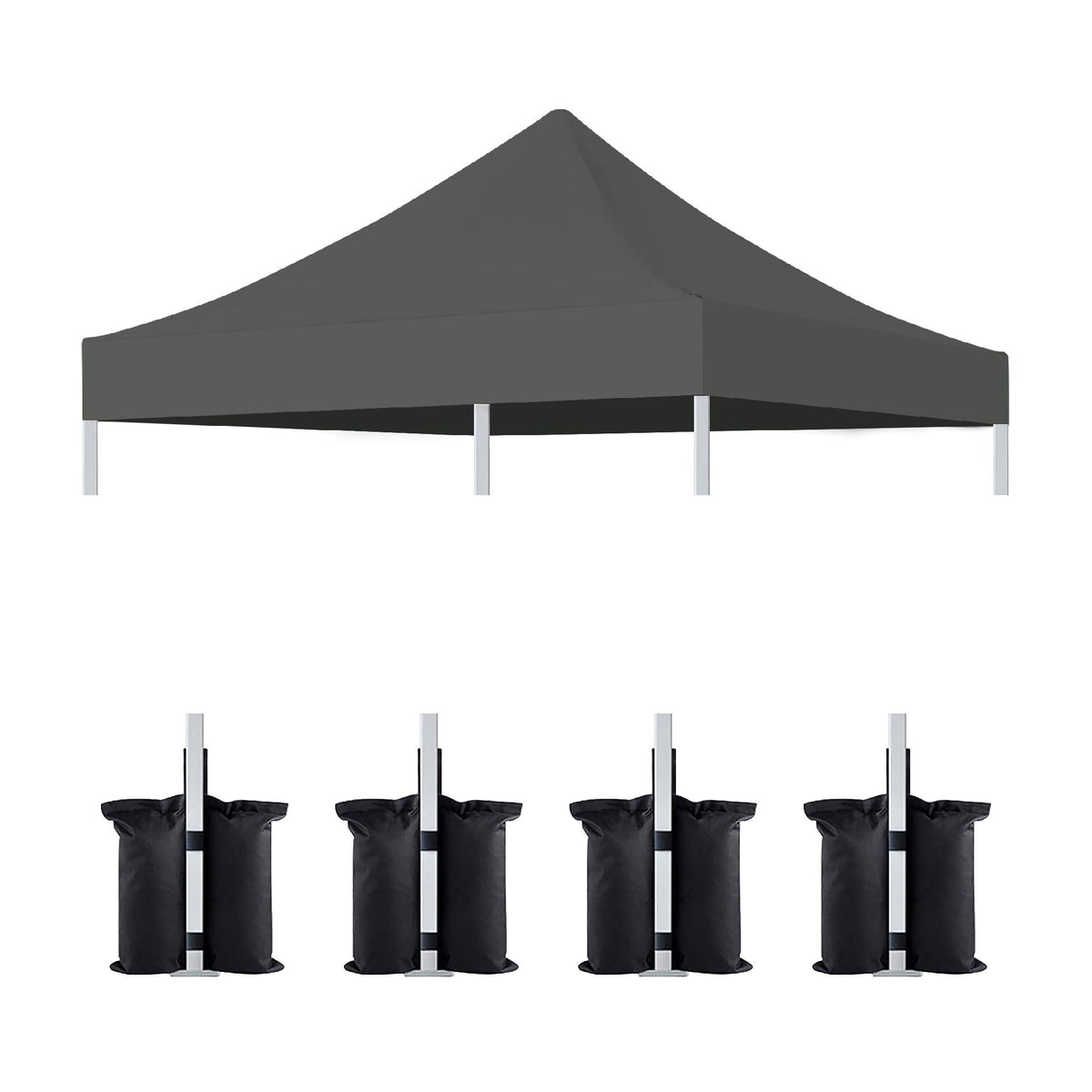 10'x10' Canopy Replacement Top with UPF 50+ Protection - White or Dark Gray