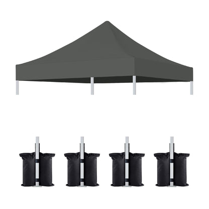 10'x10' Canopy Replacement Top with UPF 50+ Protection - White or Dark Gray