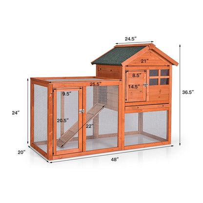 Outdoor Wooden Rabbit hutch-Natural