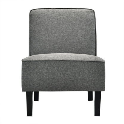 Modern Armless Accent Sofa Chair with Rubber Wood Legs
