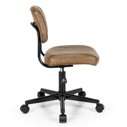 PU Leather Adjustable Office Chair Swivel Task Chair with Backrest