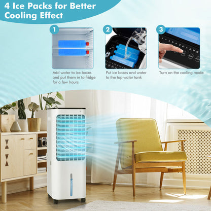 4-in-1 Air Cooler - 12L Tank & 4 Ice Packs