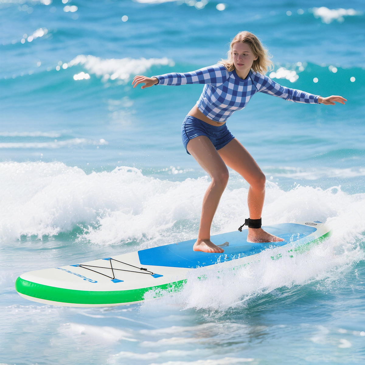 11 Feet Premium SUP Inflatable Stand Up Paddle Board with Accessories and Repair Kit-L