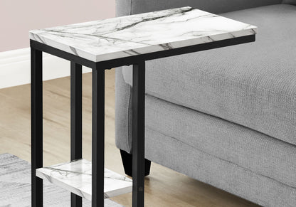 C-Shaped Accent Table with Sliding Base - Multiple Colors