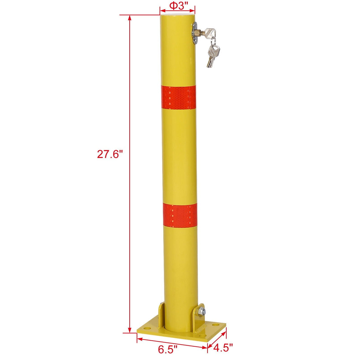 Parking Bollard Pole Barrier with Lock - Dark Gray or Yellow