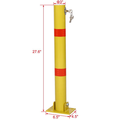 Parking Bollard Pole Barrier with Lock - Dark Gray or Yellow