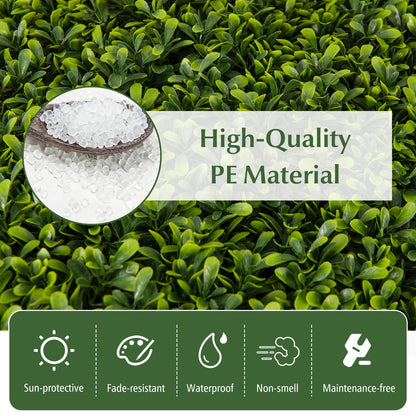 12-Pieces 20 Inch x 20 Inch Artificial Hedge Boxwood Panels