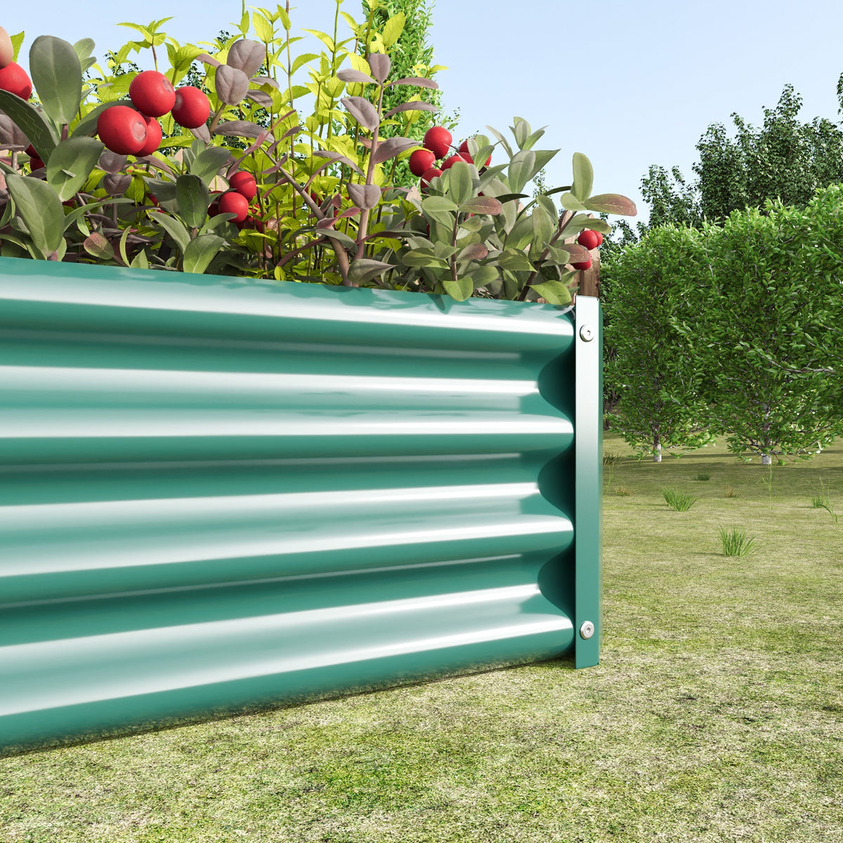 Metal Raised Garden Bed with Anti-Rust Coating - Green