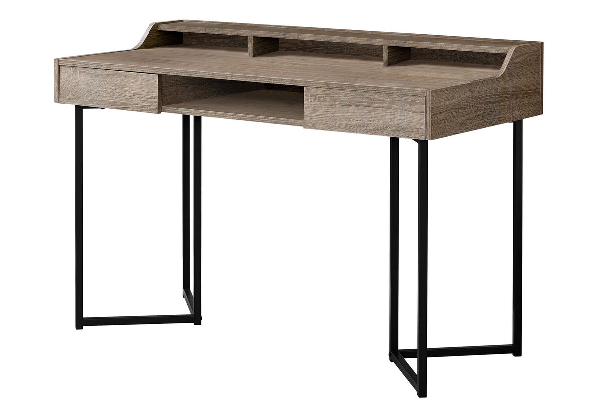 Modern Computer Desk with Ample Storage - White or Dark Brown