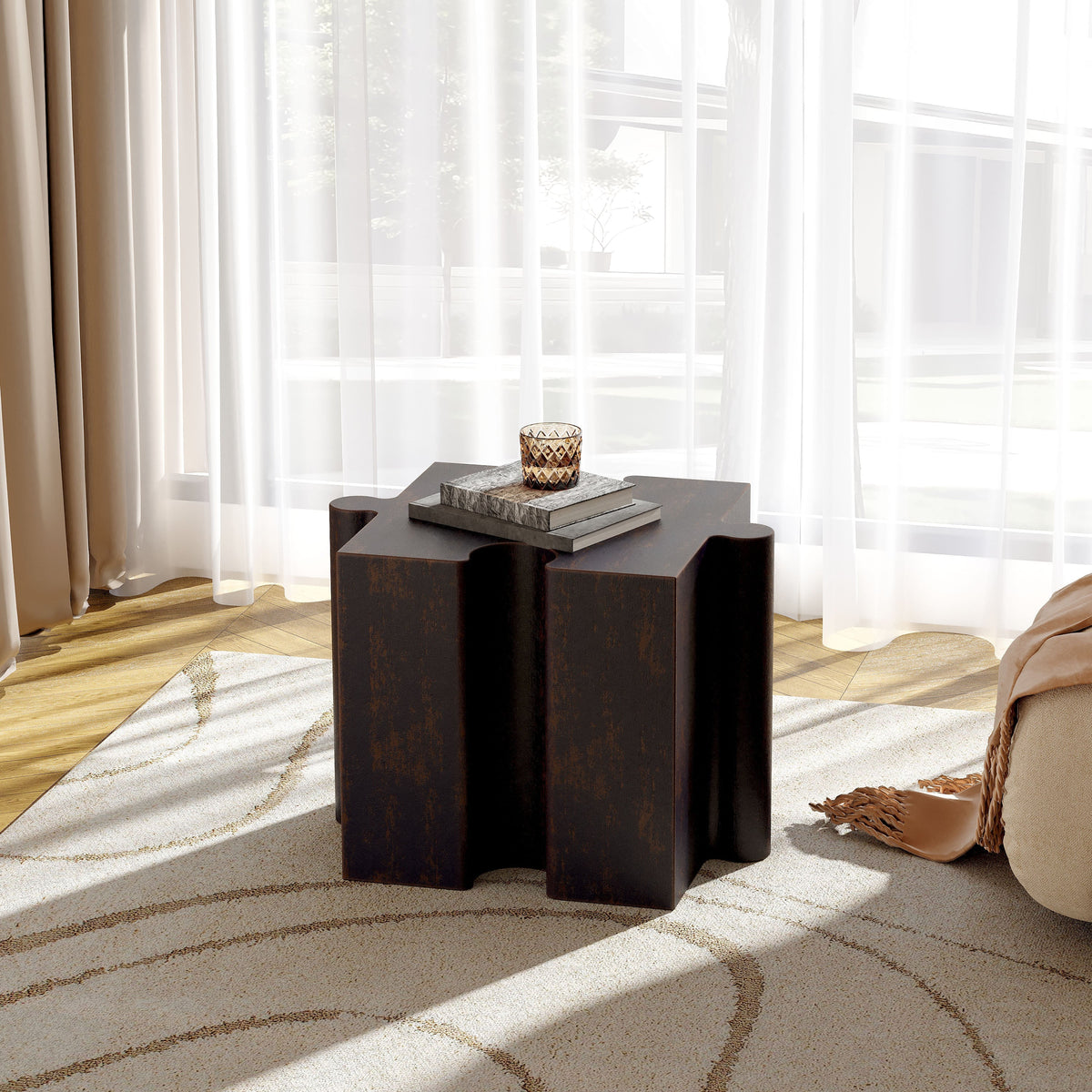 3-Piece Artistic Puzzle Coffee Table Set