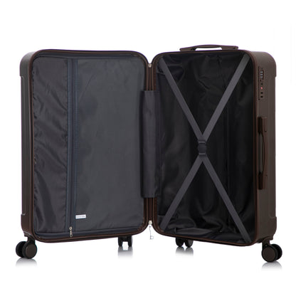 3 Piece ABS Spinner Wheel Luggage Set with Spinner Wheels - Brown
