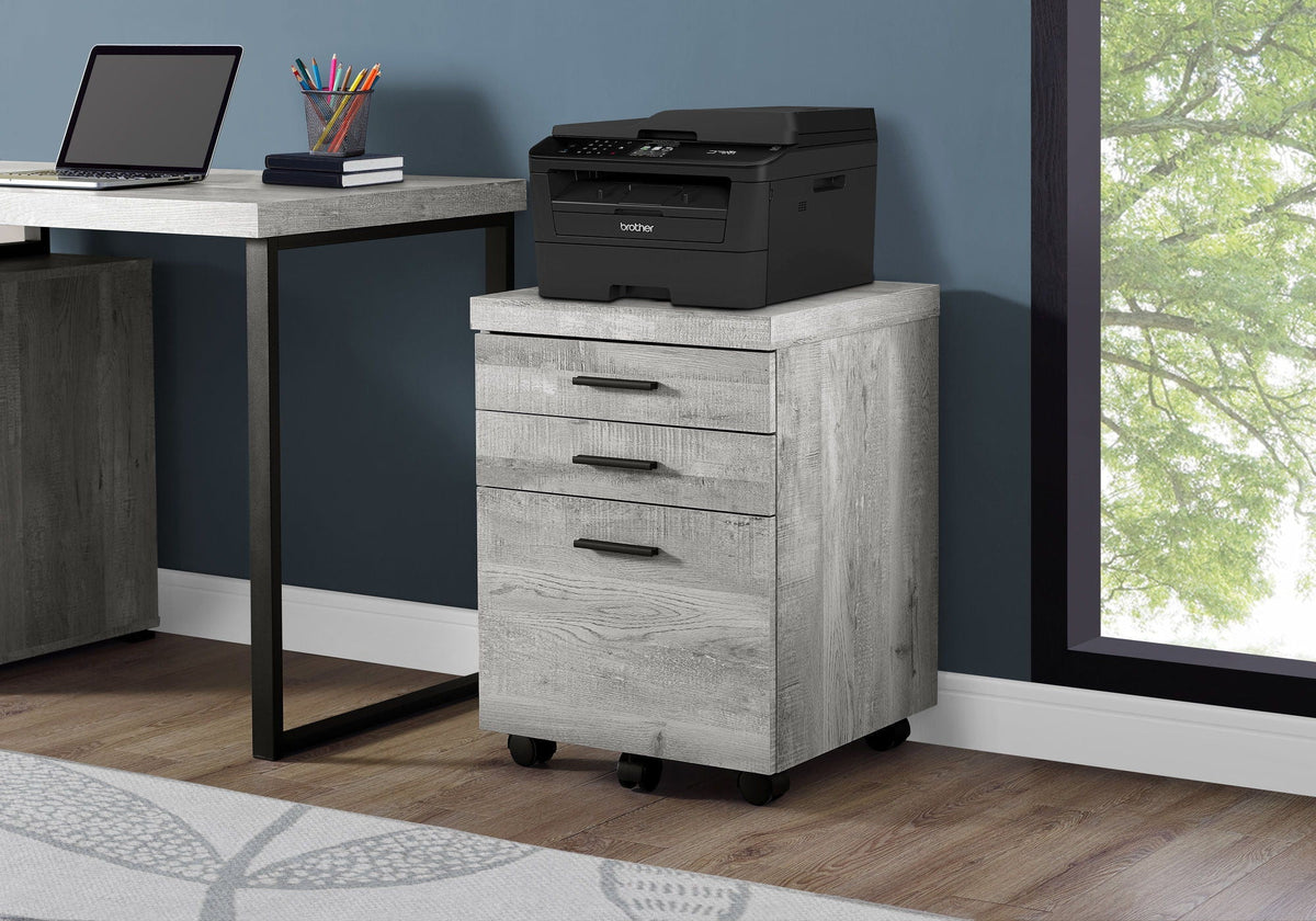 Rolling Mobile File Cabinet with Storage Drawers and Printer Stand - Wood
