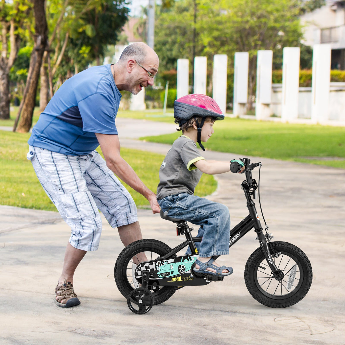 12 Inch Kids Bike Adjustable for 3-4 Years Old with Low-Step Frame