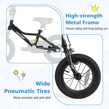 12 Inch Kids Bike Adjustable for 3-4 Years Old with Low-Step Frame